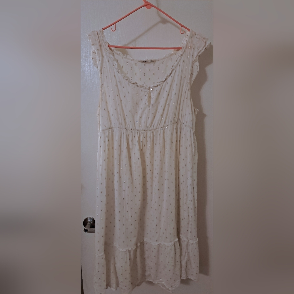 White with silver sparkle sundress XL Old Navy